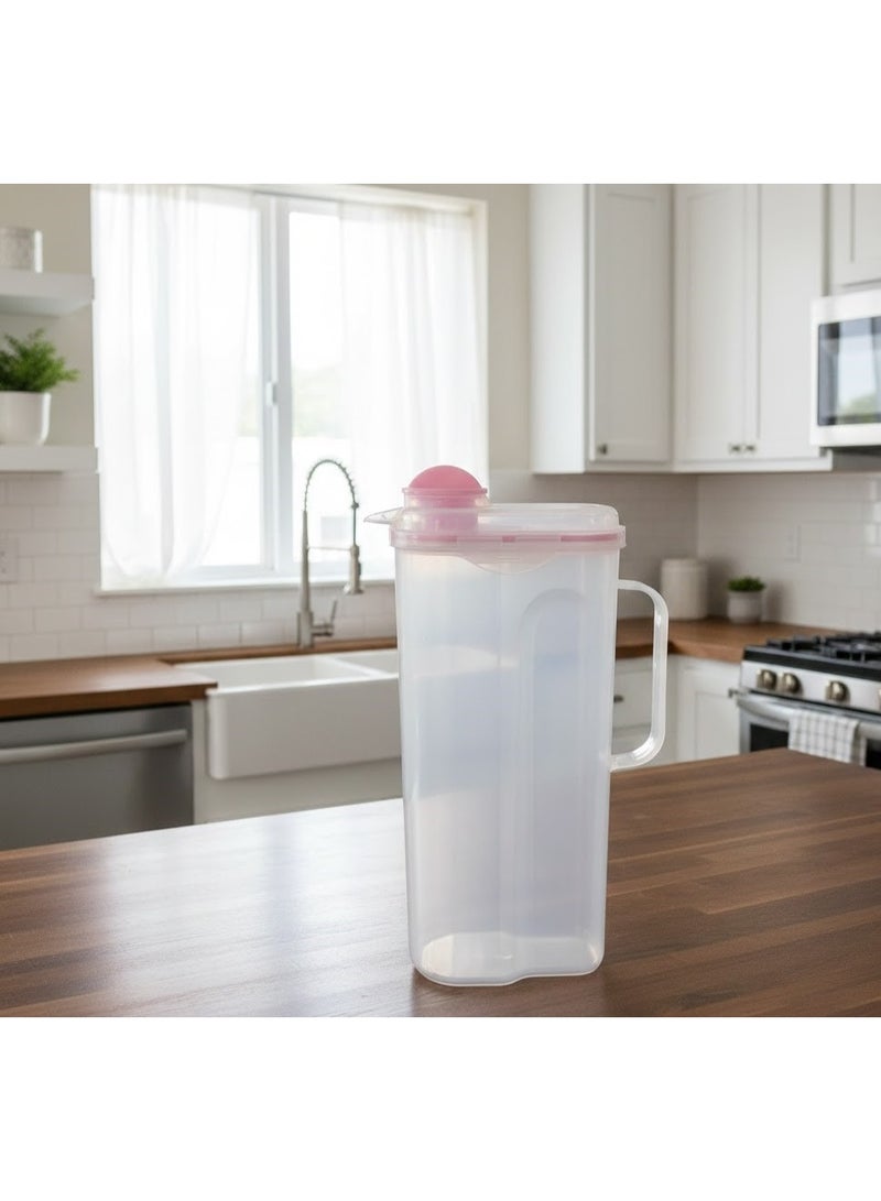 favilla Clear Plastic Jug with Clip Lid -2L - Multicolor - Image 2